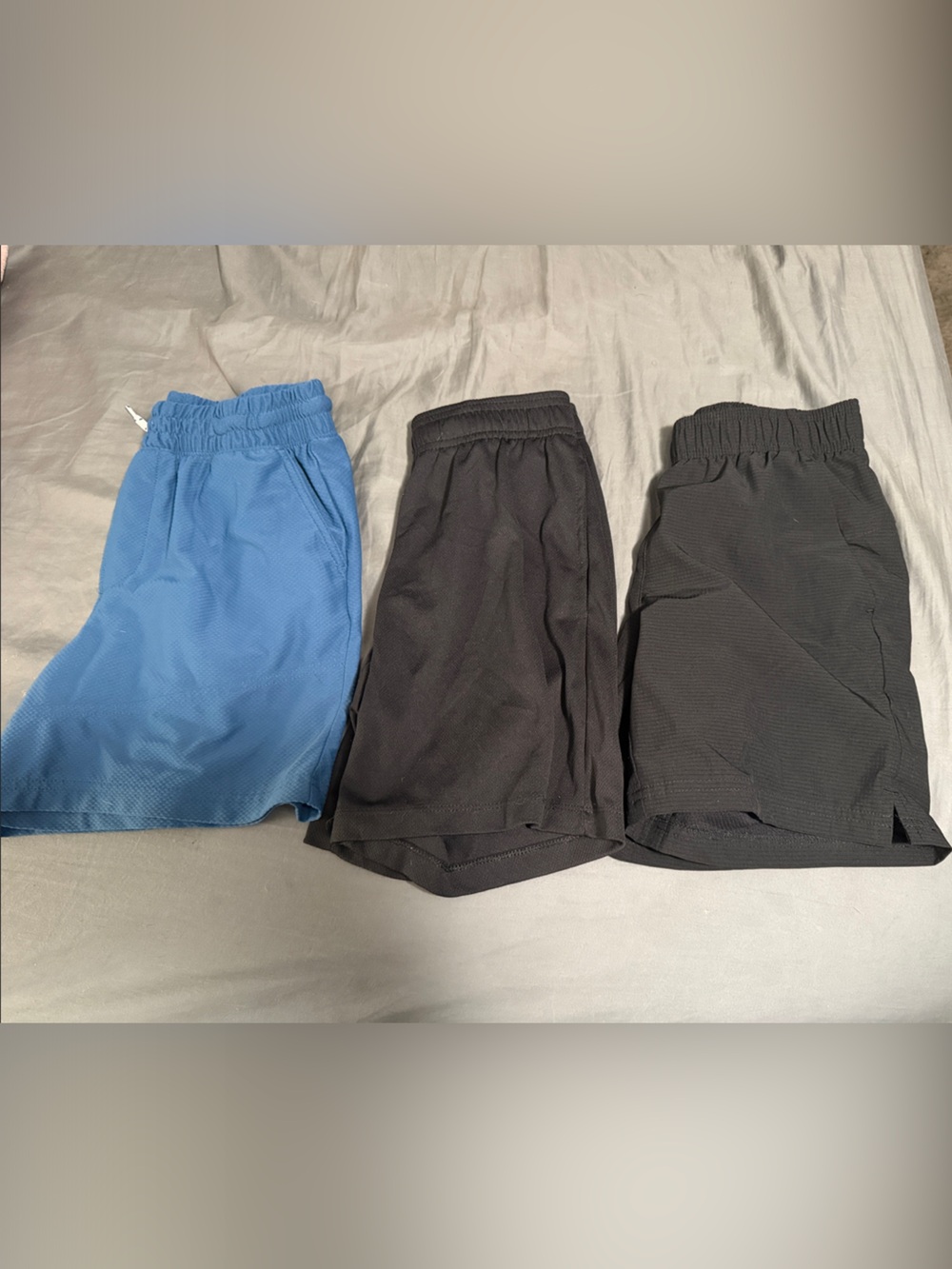 Boys Athletic Shorts - Black and Blue Performance Shorts